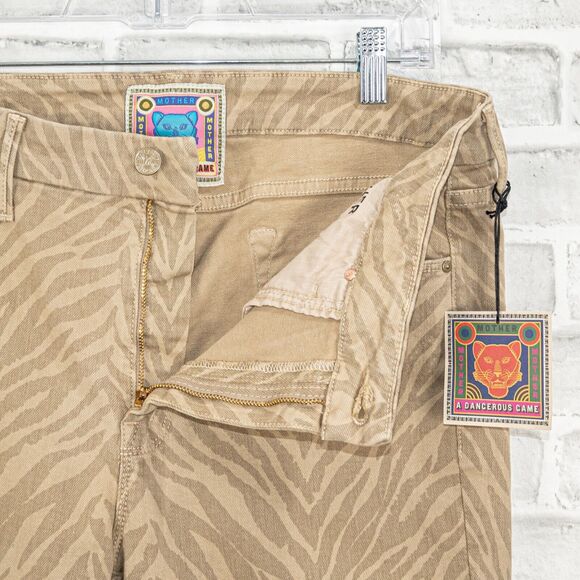 New MOTHER Denim size 33 The Looker Ankle Fray Skinny Jeans Sweet Stripes - Picture 3 of 12